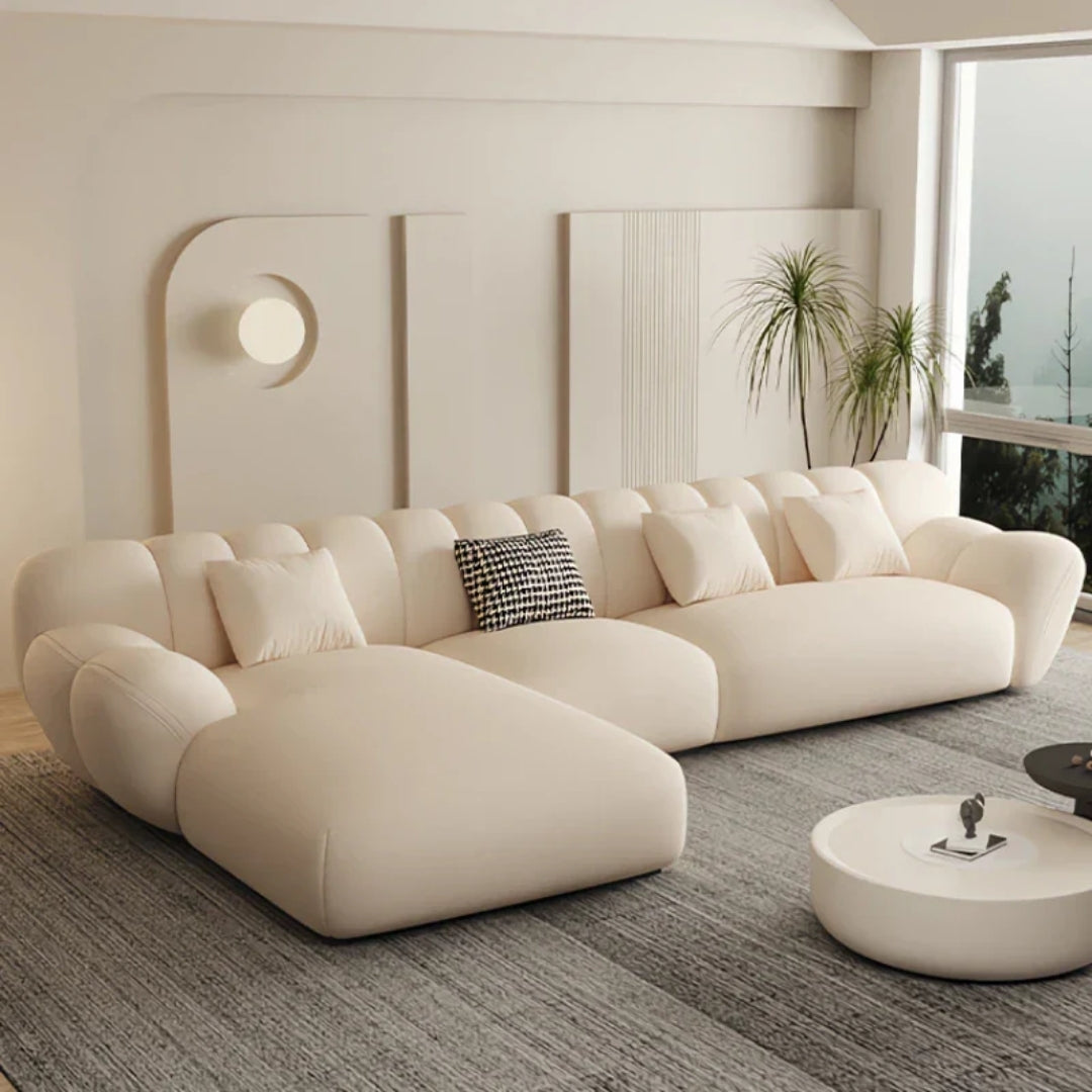 5 Seater LuxeCloud Curve L-Shaped Sofa