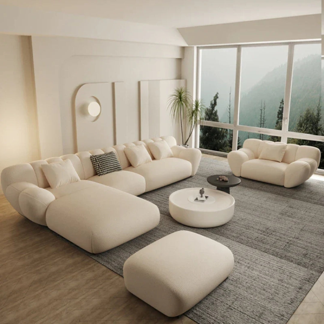 5 Seater LuxeCloud Curve L-Shaped Sofa