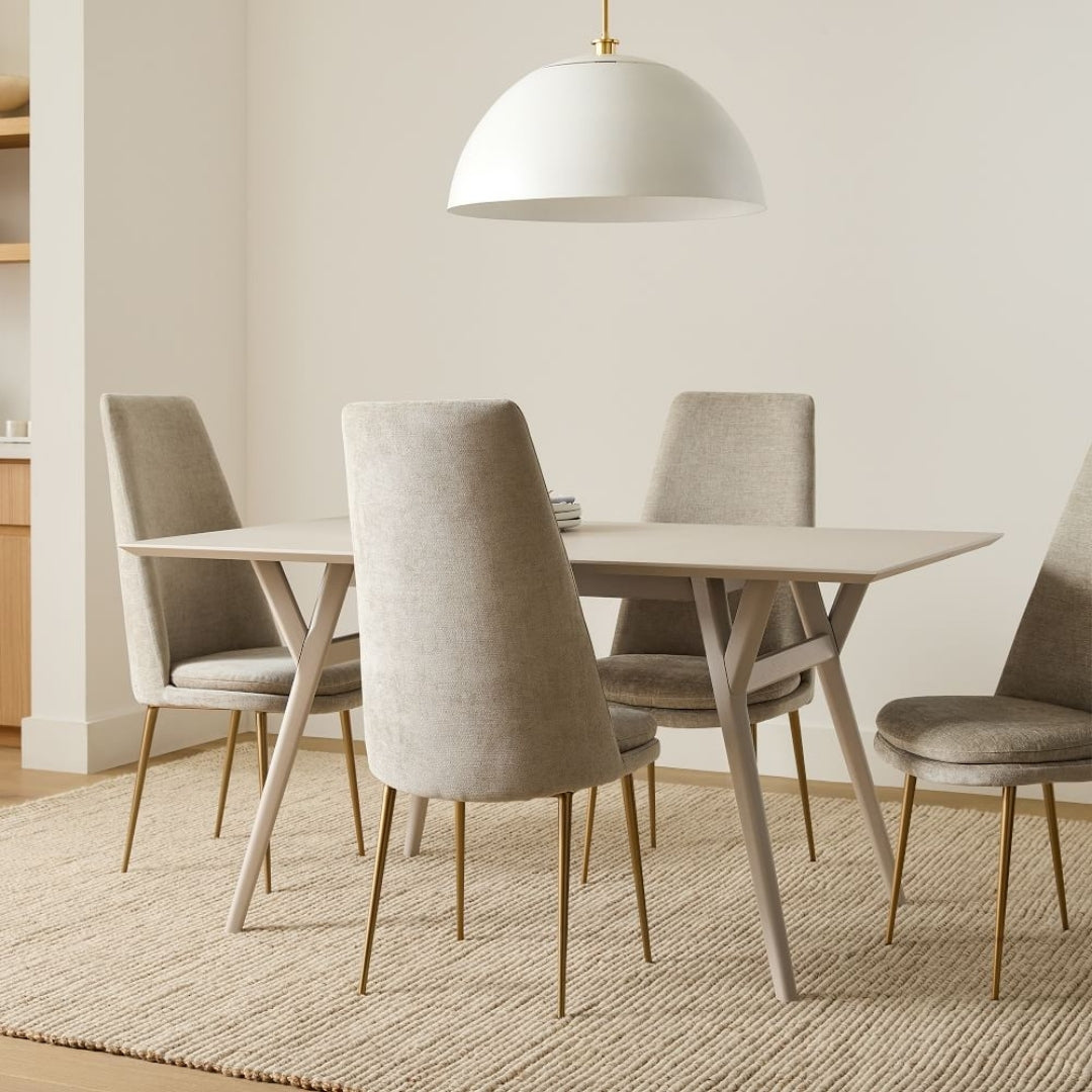 Elegant High Back Gray Dining Chair