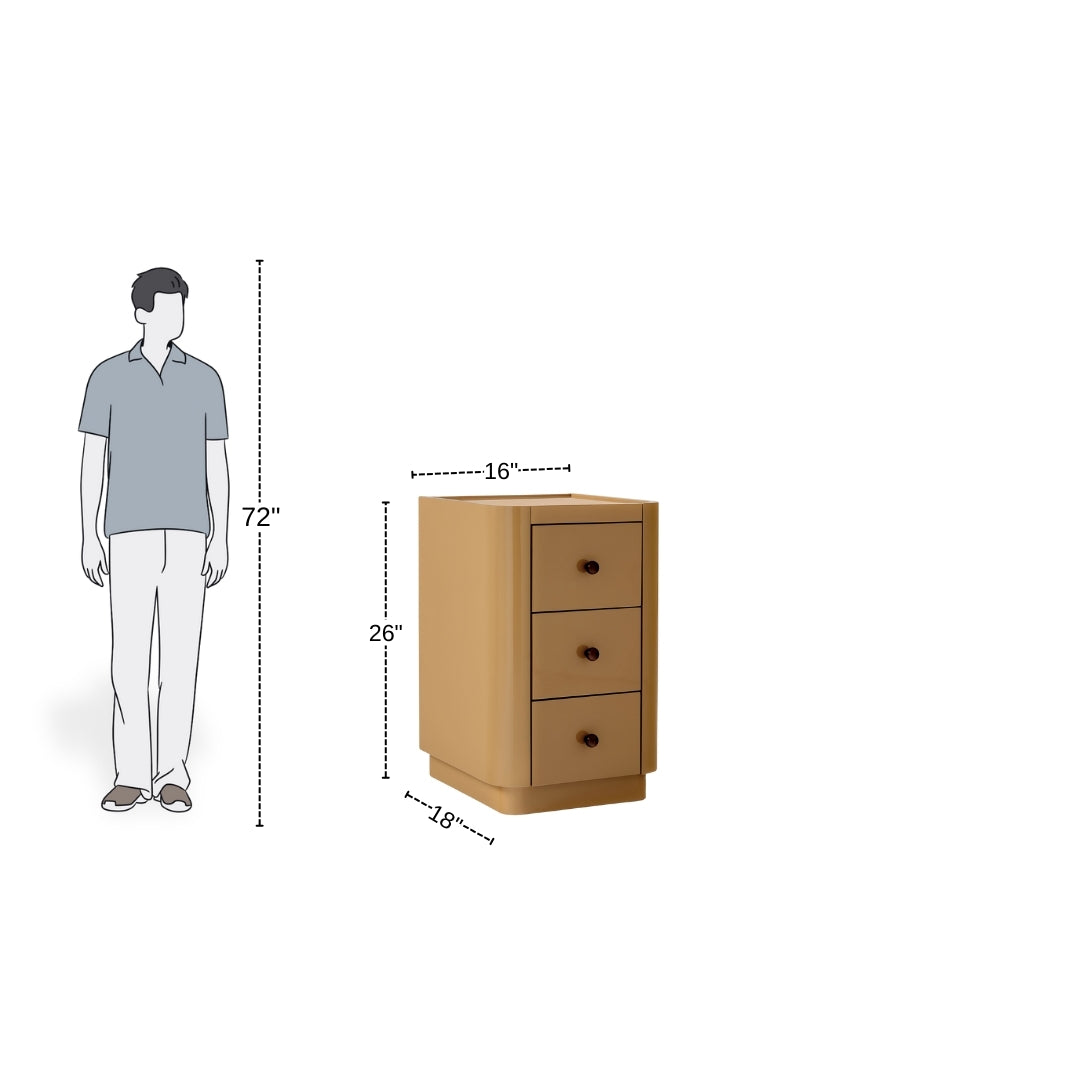 Minimalist Brown Rounded Edge Nightstand