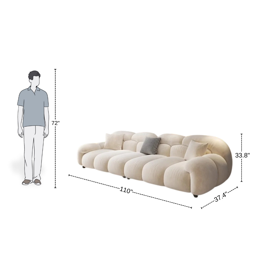 4 Seater Beige Cloud Comfort Sofa