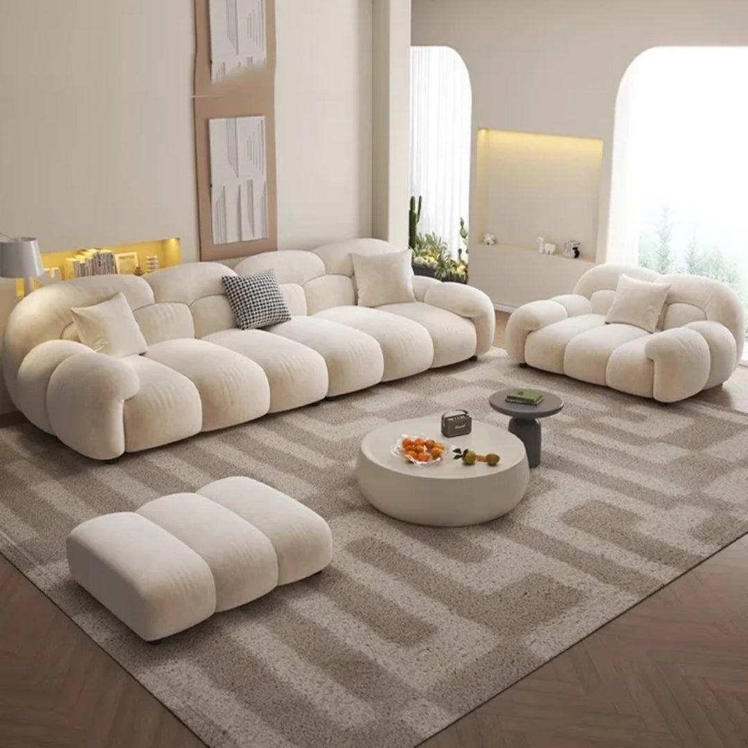 4 Seater Beige Cloud Comfort Sofa