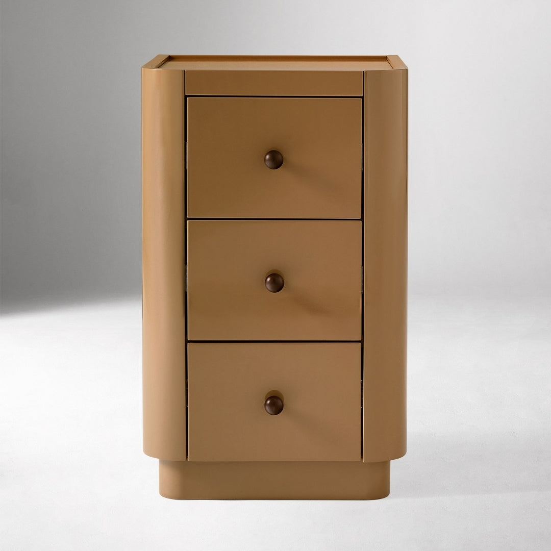 Minimalist Brown Rounded Edge Nightstand