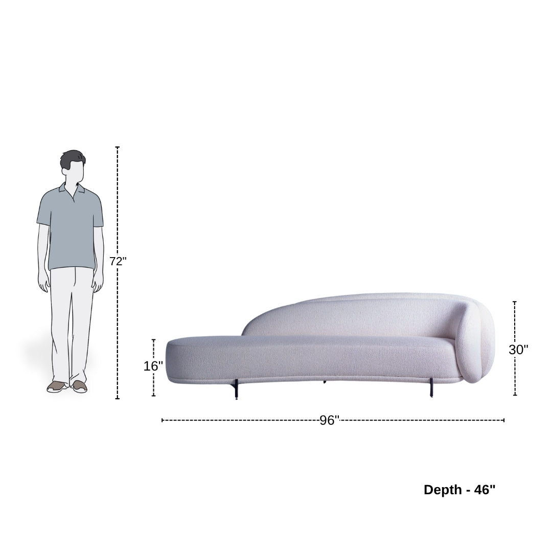 4 Seater Cloud Curve Minimalist Lounge Sofa