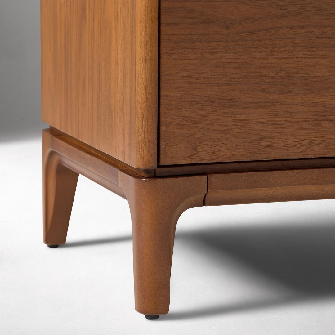Elegant Two-Drawer Marble Top Nightstand
