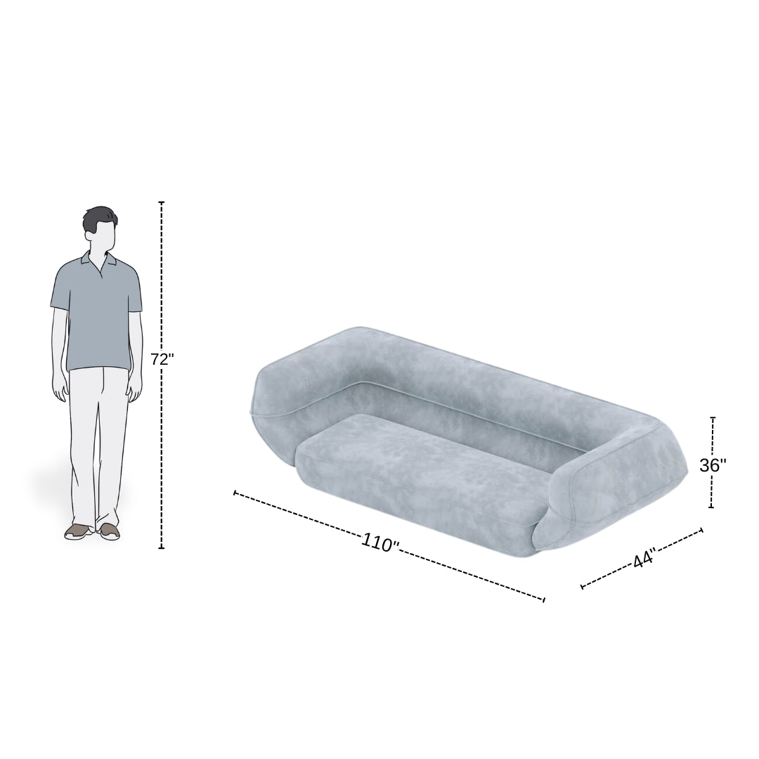 3 Seater Space Grey Modern Sofa