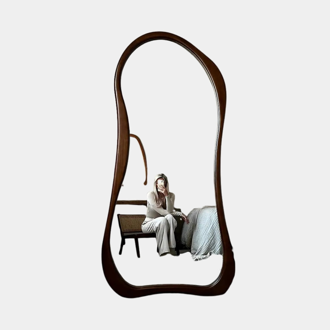 Wavy Curved Edge Full-Length Standing Mirror