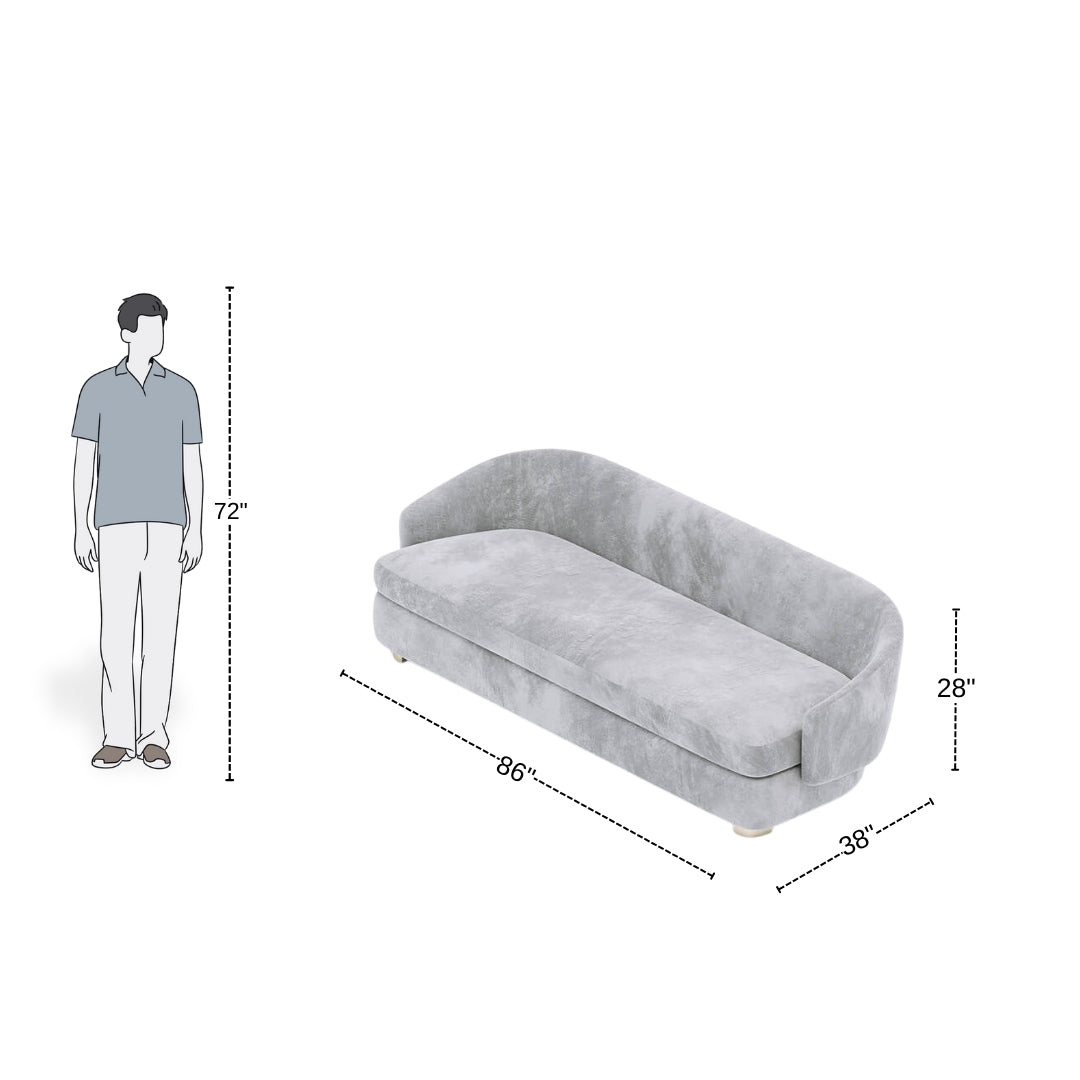4 Seater Modern Silver Sofa