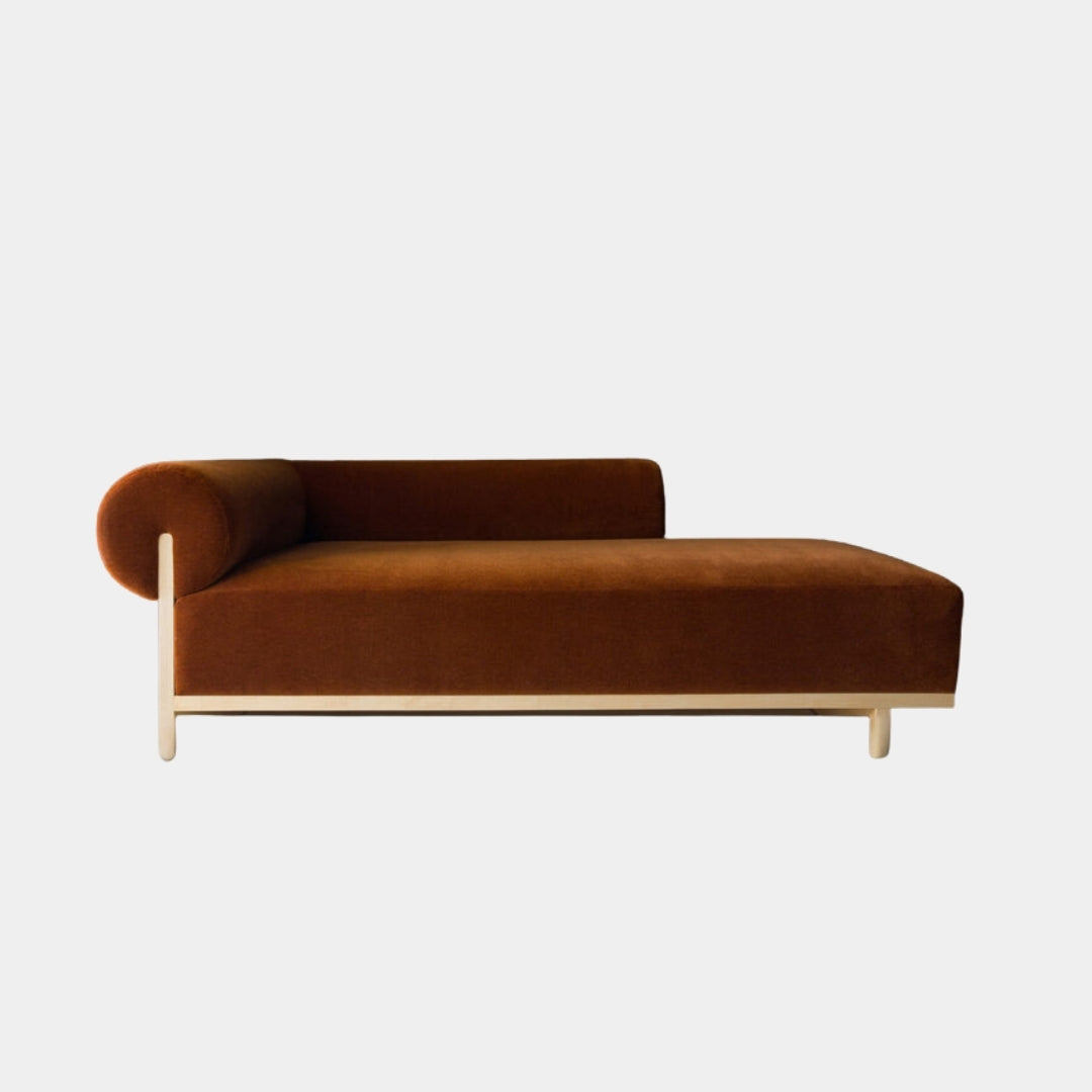 3 Seater Rust Wooden Lounge Sofa