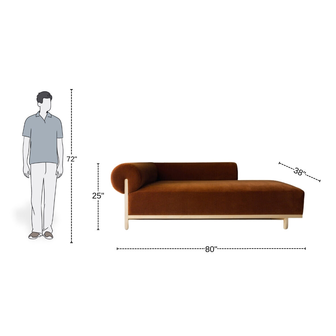 3 Seater Rust Wooden Lounge Sofa