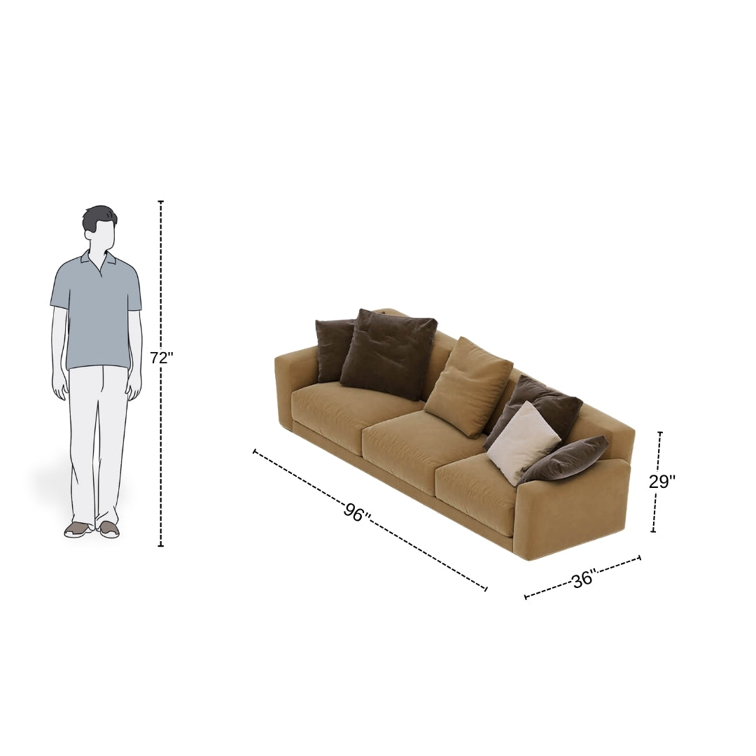 4 Seater Luxury Brown Sofa