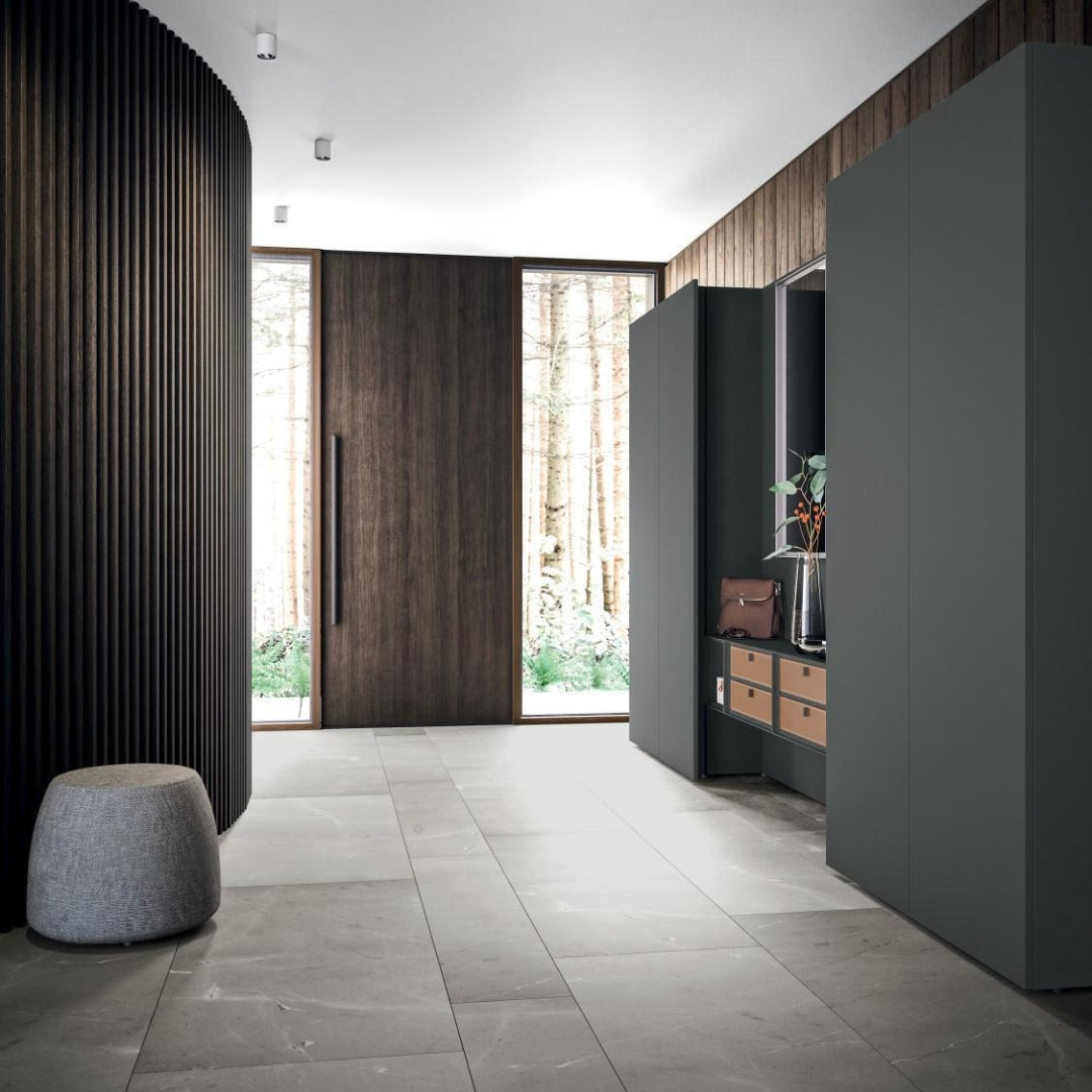 Modern Charcoal Wardrobe With Accent Drawers