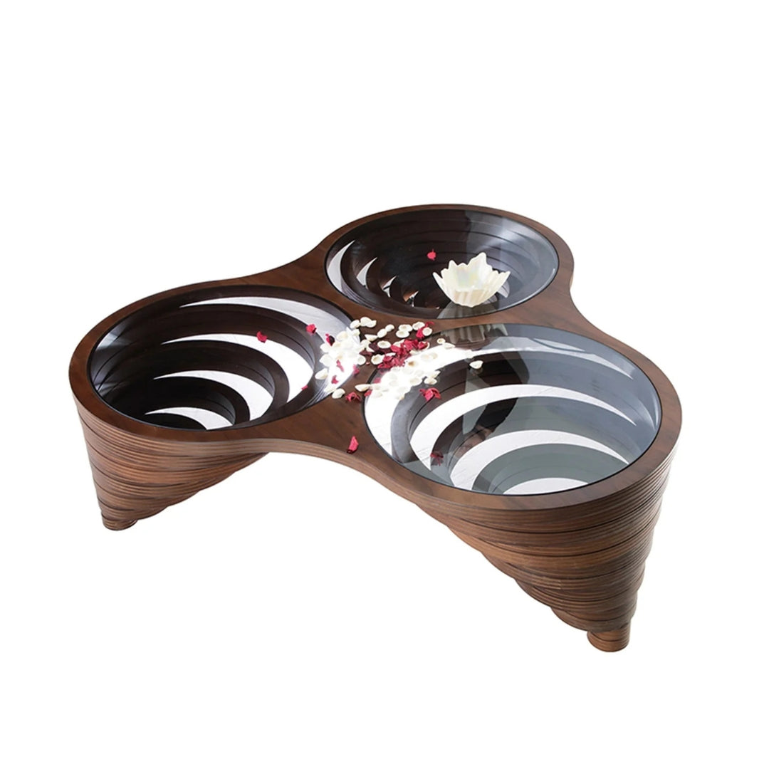 Triple Cascade Glass Coffee Table