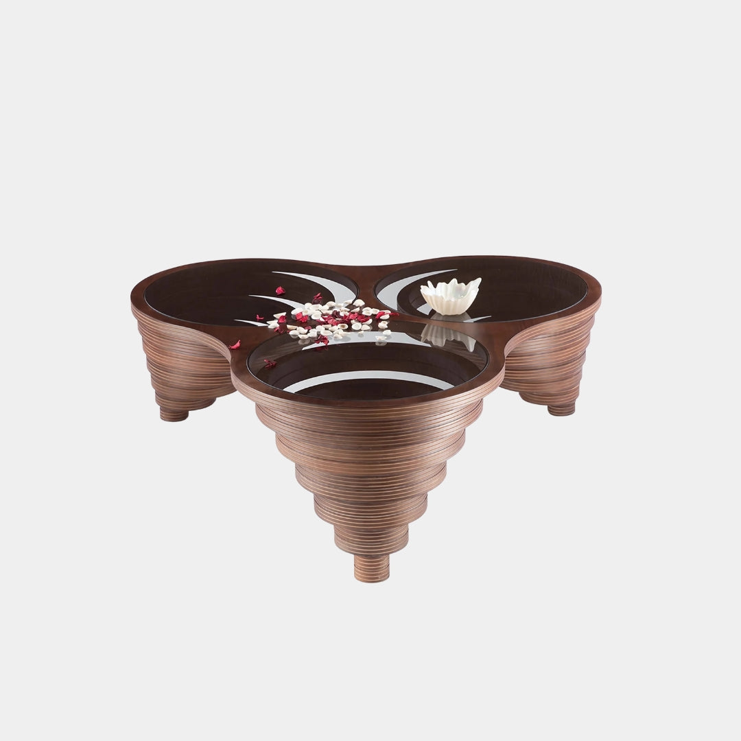 Triple Cascade Glass Coffee Table