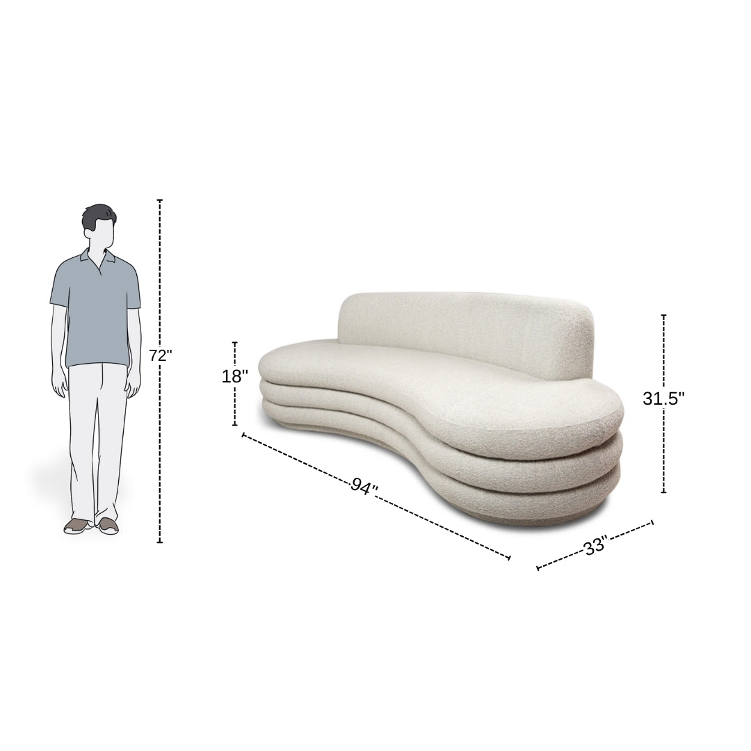 4 Seater WaveLayer Modern Curved Sofa