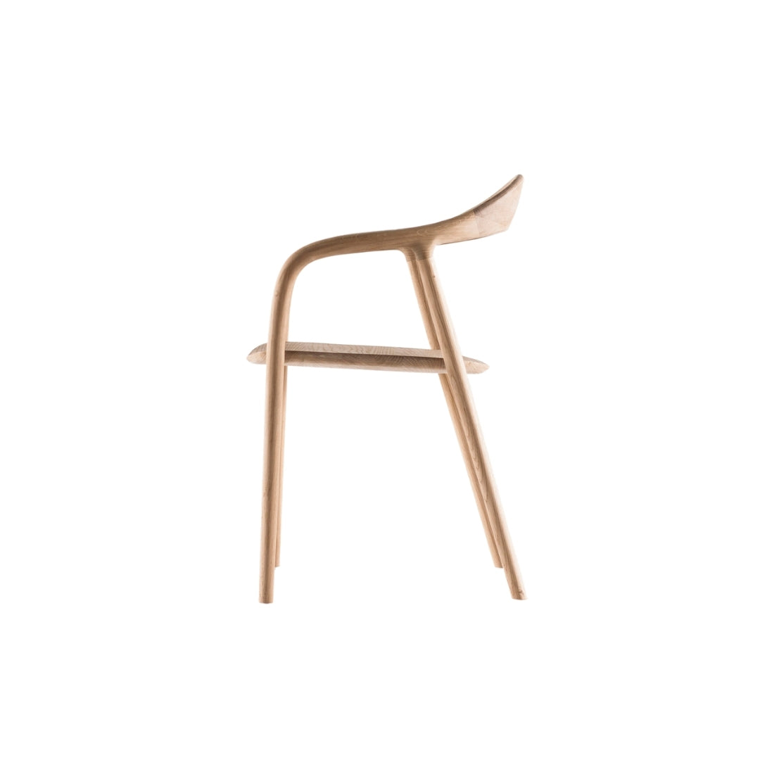 Solid Wooden Upholstered Dining Chair with Armrest
