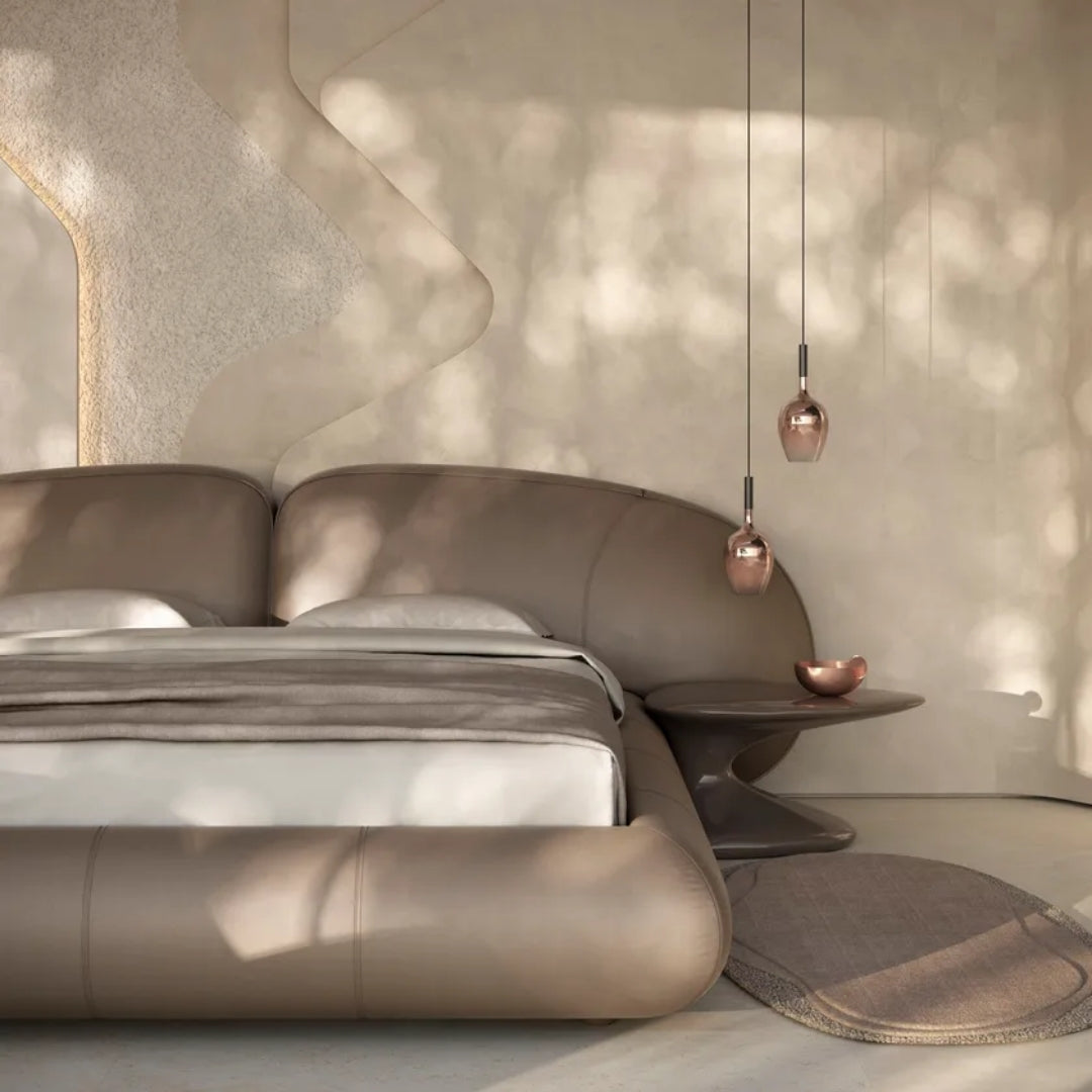 Cloudform Luxe Upholstered Bed with Rounded Headboard