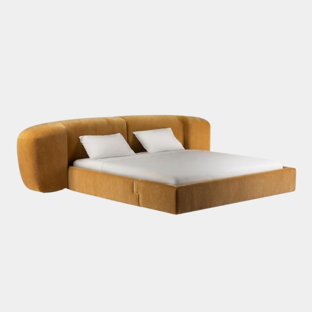 Marigold Luxe Upholstered Bed with Gentle Curve Headboard