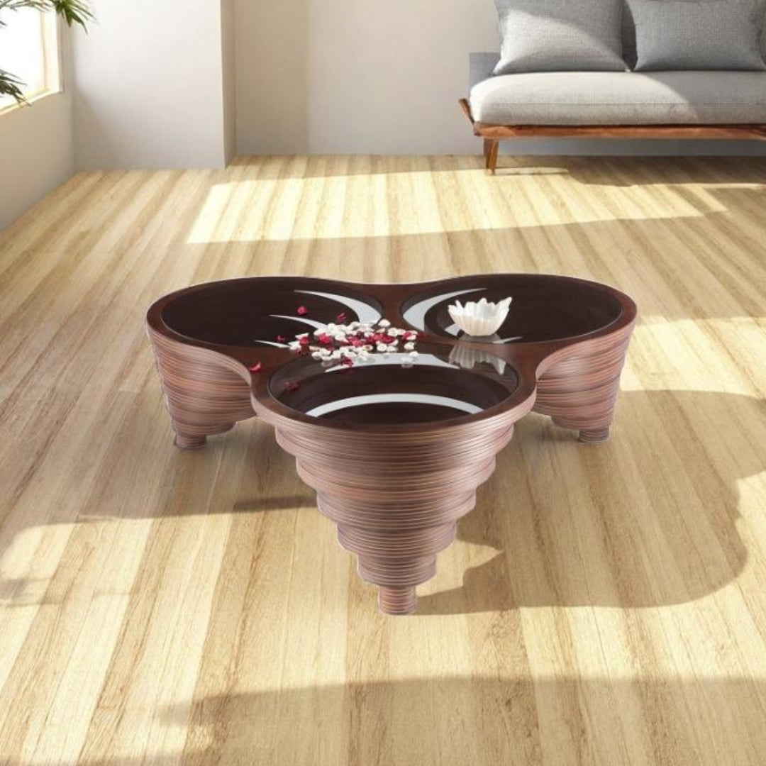 Triple Cascade Glass Coffee Table