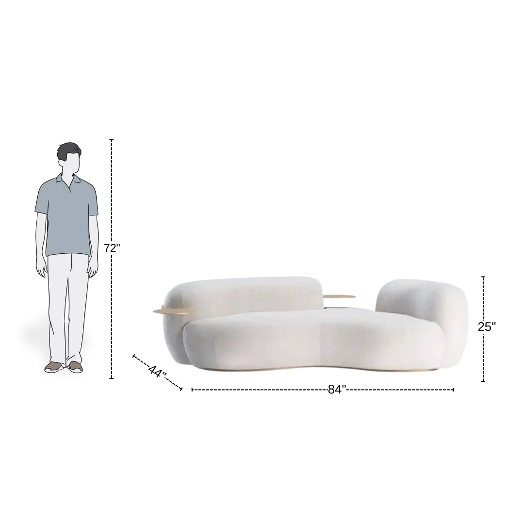 3 Seater Modern Flow Upholstered Curved Sofa