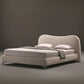 Serene Curve Upholstered Bed in Ivory Finish