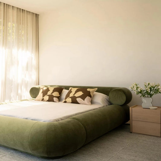 Olive Haven Upholstered Bed with Rounded Headboard