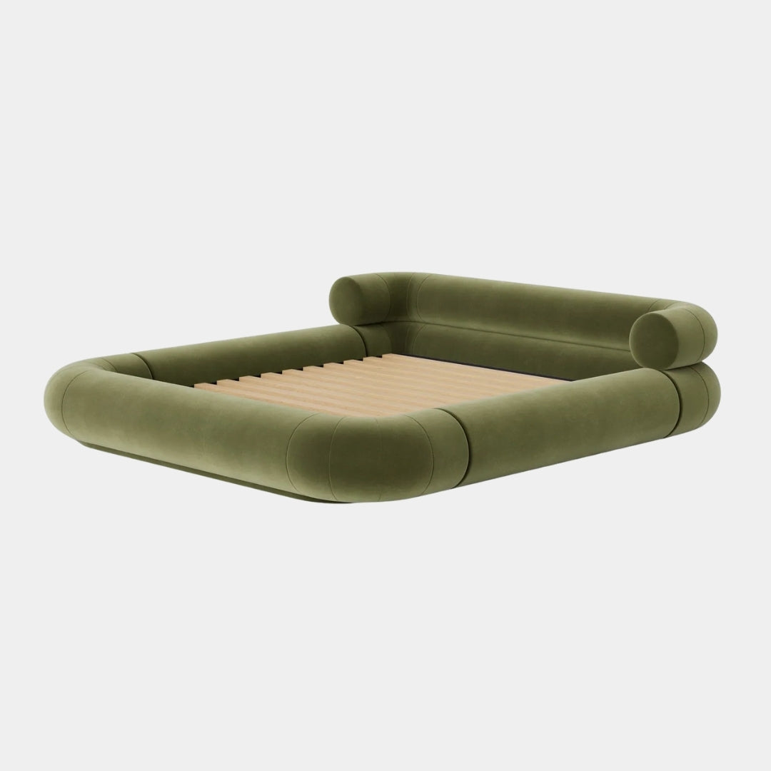 Olive Haven Upholstered Bed with Rounded Headboard