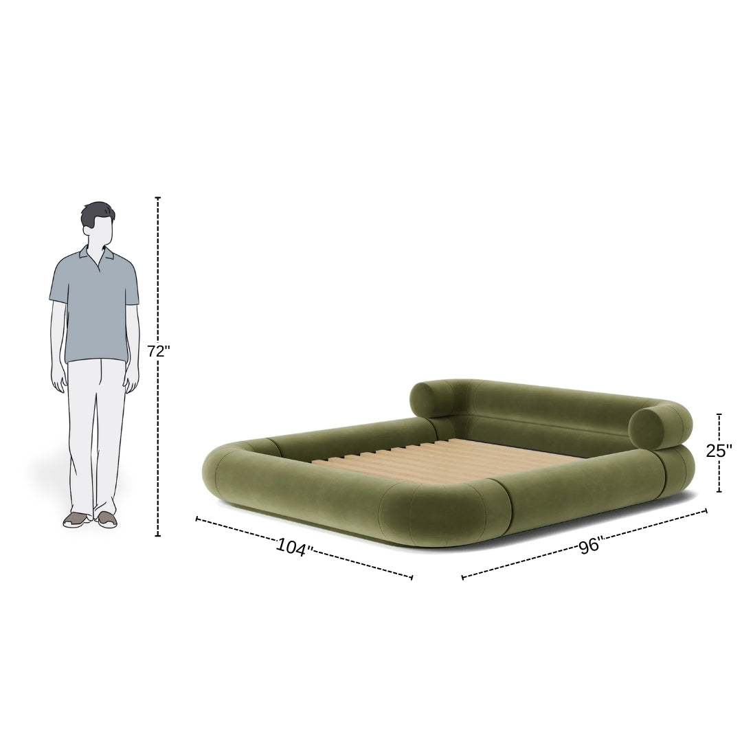 Olive Haven Upholstered Bed with Rounded Headboard