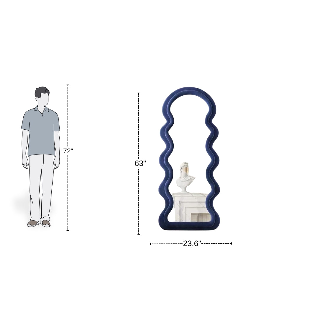 Blue Horizon Curved Frame Full-Length Mirror
