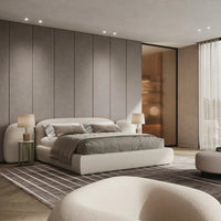 Ivory Crest Upholstered Bed with Rounded Headboard