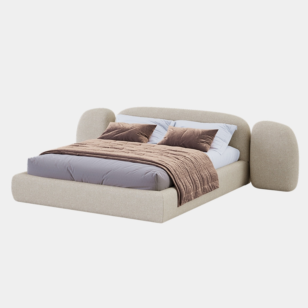 Ivory Crest Upholstered Bed with Rounded Headboard