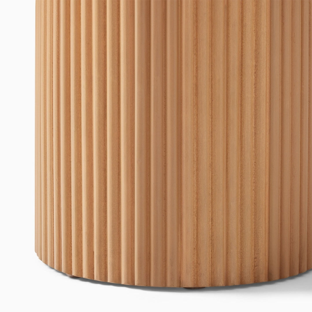 Marble Textured Pedestal Side Table