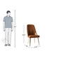 Mid-Century High-Back Brown Dining Chair