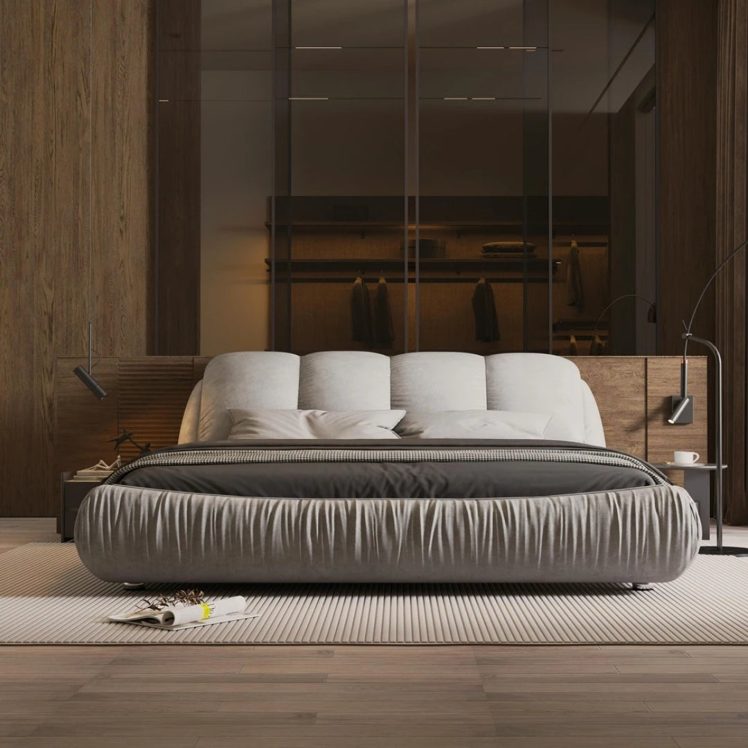 Aurora Plush Padded Headboard Bed