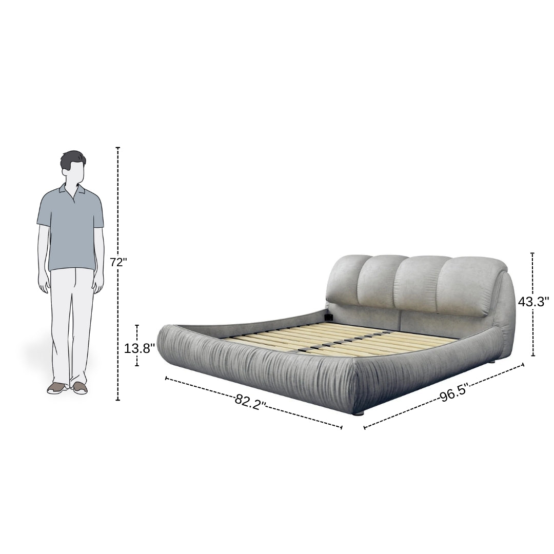 Aurora Plush Padded Headboard Bed