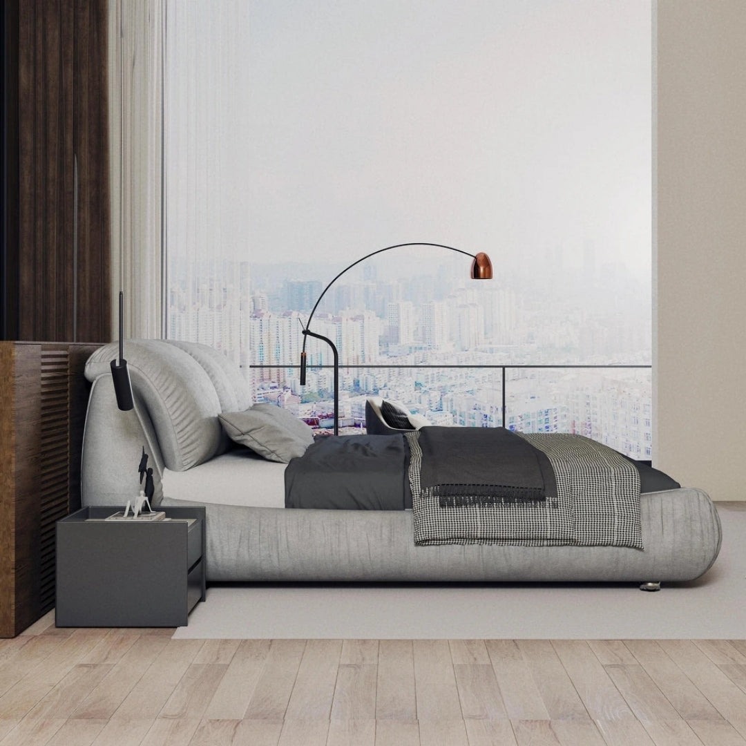 Aurora Plush Padded Headboard Bed