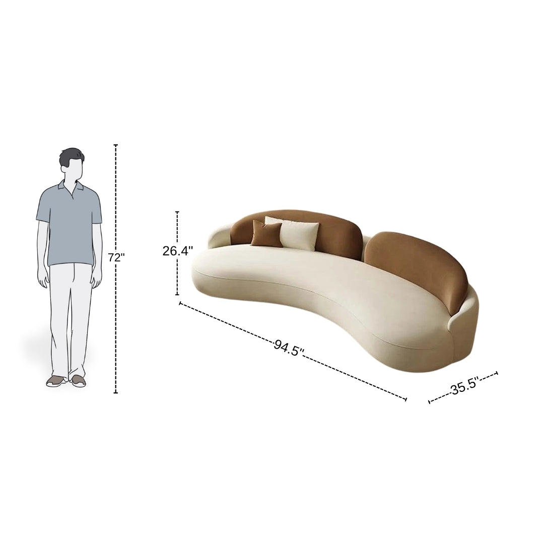4 Seater Cocoa Ivory Luxe Lounge Sofa 
