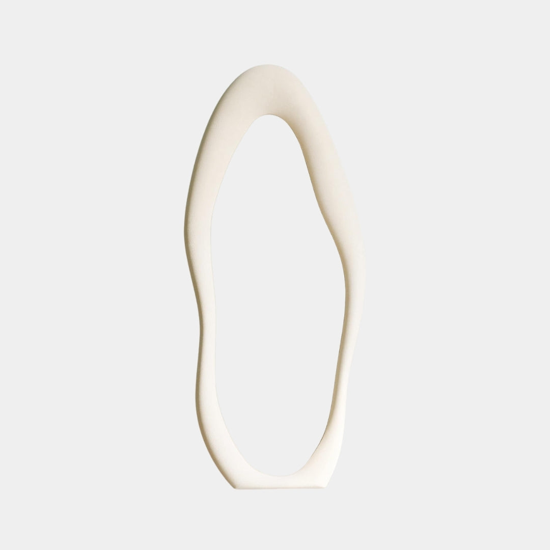 Ivory Flow Contemporary Standing Mirror