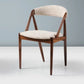 Wooden Dining Chair With Beige Upholstery