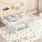 Double Capacity White Baby Bed for Small Kids With Protecting Guardrails