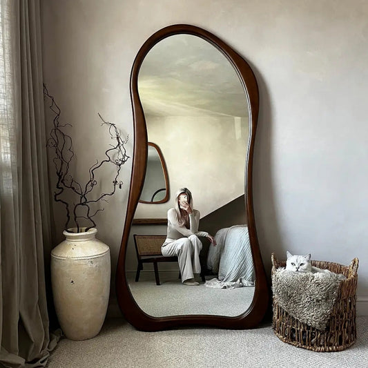 Wavy Curved Edge Full-Length Standing Mirror