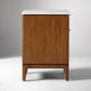 Elegant Two-Drawer Marble Top Nightstand