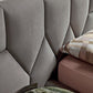 Rose Velvet Luxe Bed With Solid Headboard 