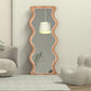 Brown Curved Border Full-Length Standing Mirror