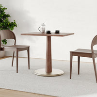 Golden Base Brown Wood Rectangular Cafe Table