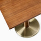 Golden Base Brown Wood Rectangular Cafe Table