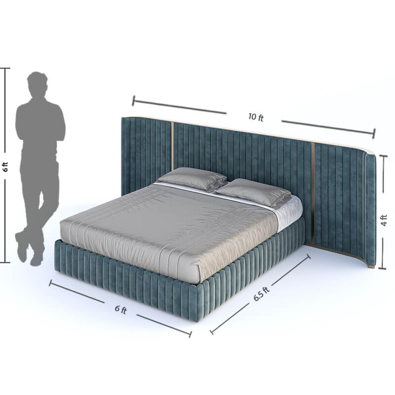 King size navy bed witbh storage