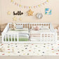 Double Capacity White Baby Bed for Small Kids With Protecting Guardrails