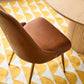 Mid-Century High-Back Brown Dining Chair