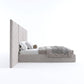 Velvet Upholstered Modern Grey Bed With Hydraulic Storage